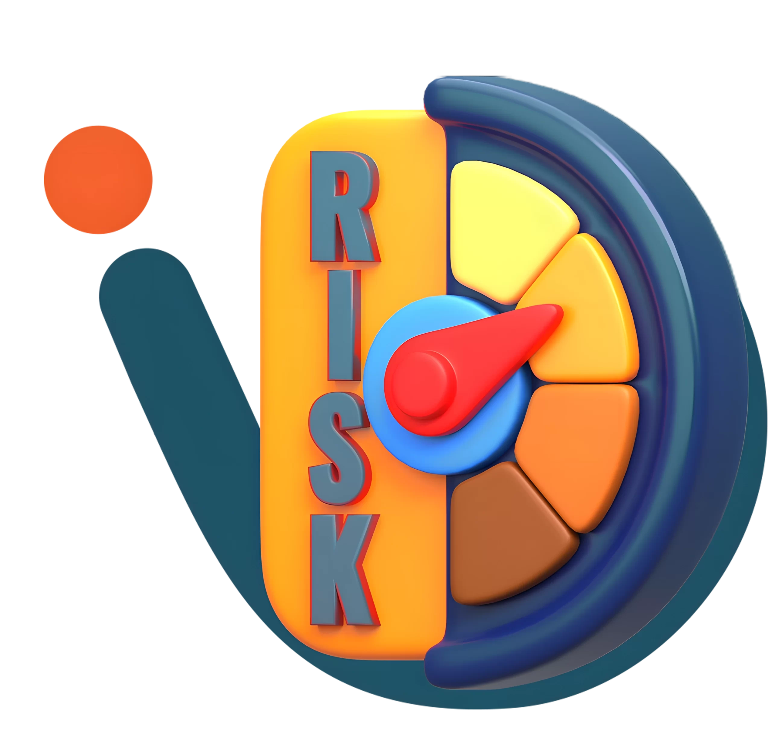 أيقونة تحمل كلمة Risk مع مؤشر وشعار مزايا للحلول البرمجية المتكاملة، تعبّر عن إدارة المخاطر والامتثال.