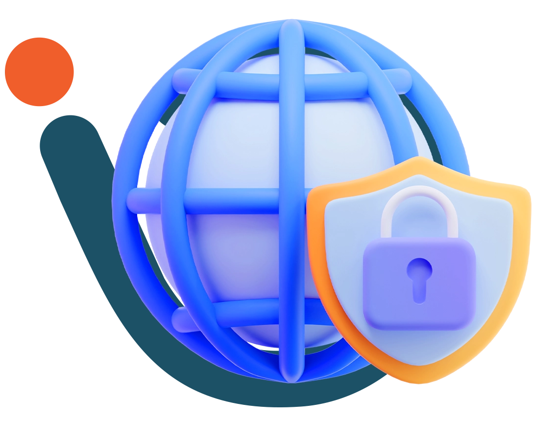 Mazaya cyber security company logo with website and padlock for web protection.