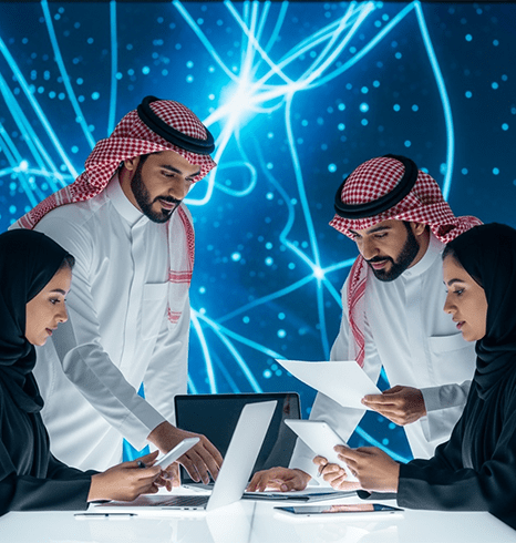 Saudi specialized work team at Mazaya for integrated software solutions and leading digital transformation for enterprises